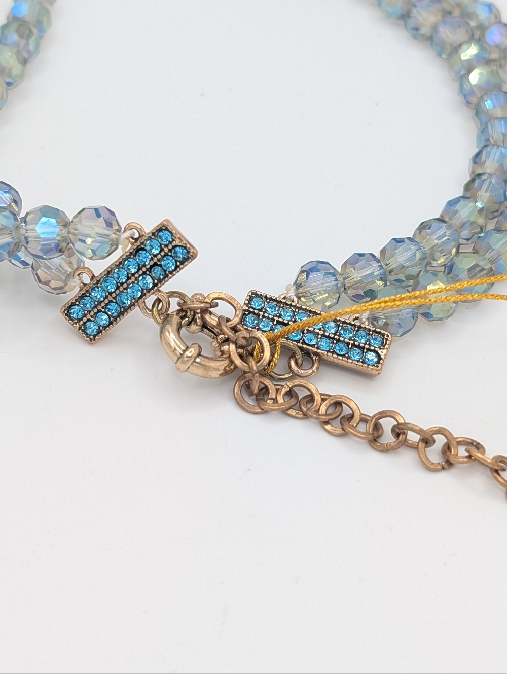 EyeCandy Los Angeles Crystal Bow Blue Statement Necklace NEW - Picture 9 of 10